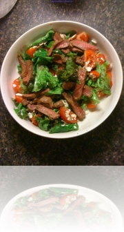 Steak Salad Appetizer and Pound O Bacon